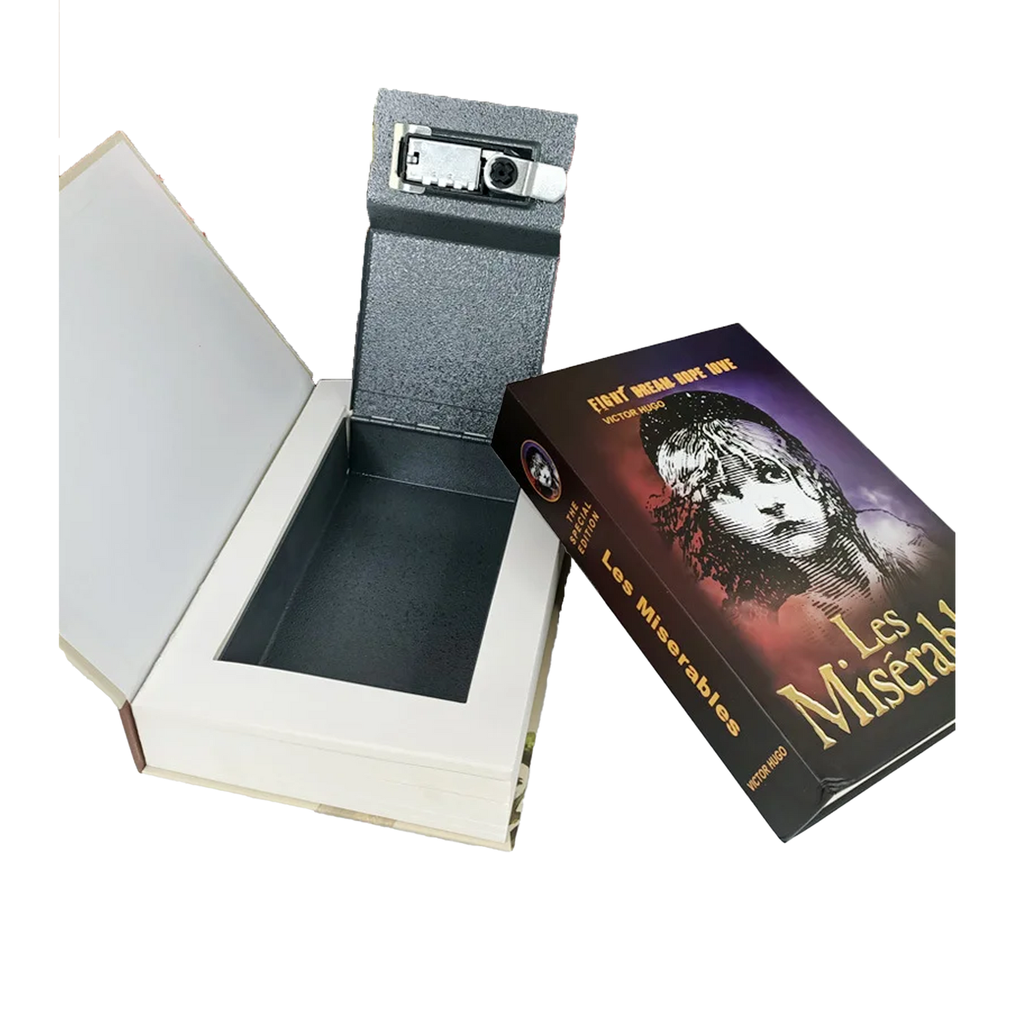 Creative Imitation Book Hidden Safe with Real Paper Pages - Key/Passcode